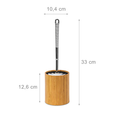 Relaxdays Toilet Brush Holder Bamboo