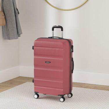 ITACA - Large Suitcase, 4 Wheels, Large Lightweight Suitcase. Rolling Travel Suitcase Large. Large Suitcase for Airplanes, Hard Shell with Checked Lock - Trolley, (Coral Red)