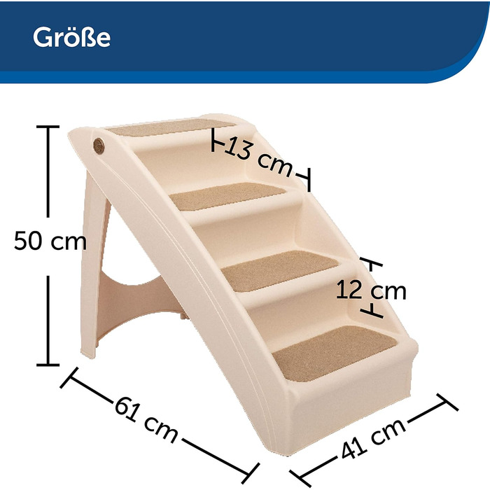 PetSafe CozyUp Складні сходи для домашніх тварин, з неслизькими ступенями, для тварин до 68 кг, висота 51 см, розмір L, нова упаковка