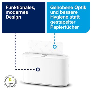 Tork Xpress Table Dispenser for Multifold Paper Towels 552200, Elevation Design - H2 Table Paper Towel Dispenser for Folded Towels for Single Sheet Dispensing, Compact Shape, White, 21.8 x 32.3 x 11.6 cm (White, Bundle with Paper Towels 21 x 180)