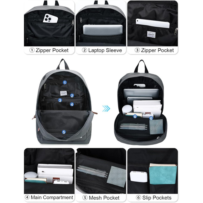 Жіночий рюкзак RAVUO, водонепроникний, для ноутбука 15.6