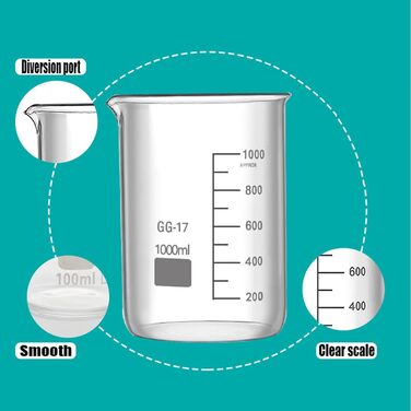 2000ml, Glass measuring cup, Borosilicate glass beaker