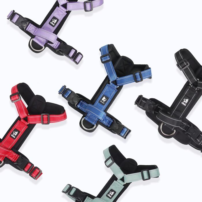 Нашийник для собак Mittel, світловідбиваючий, анти-тяга, з м'якою підкладкою та ручкою, для цуценят та собак середніх розмірів (S, блакитний)