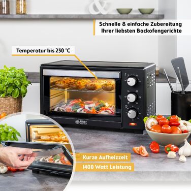 Міні-піч TZS First Austria 20L з регулюванням температури та грилем - для кухні та кемпінгу