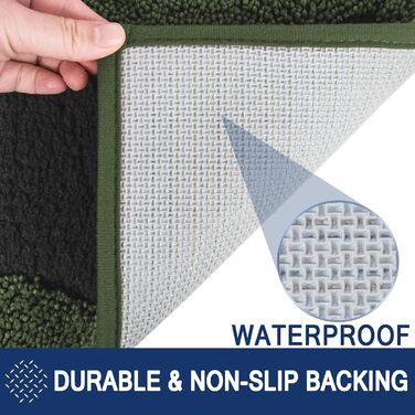 Килимок для підлоги FCSDETAIL 50x80 см, водонепроникний, зносостійкий, для дому, від бруду та вологи, для собак, вхід, зелений