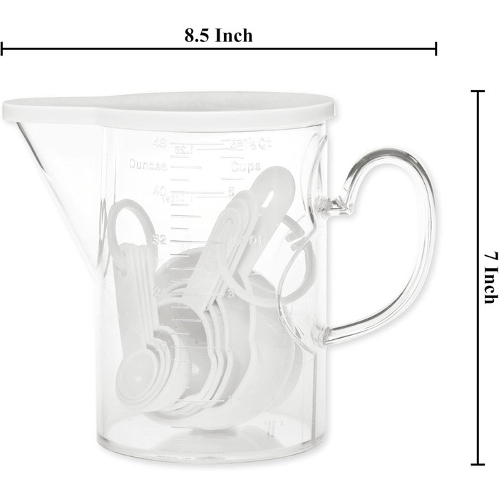 Supreme Housewares Measuring Cups and Spoons, 10-Piece Set, Plastic, Multi-Purpose Kitchen Utensils, Cooking and Baking Tools, BPA-Free, Dishwasher Safe for Liquids and Dry Ingredients (white)