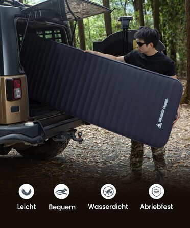 Надувний матрац OneTigris Dreamstar самонадувний (70x198 см) сірий для кемпінгу, подорожей та автомобіля