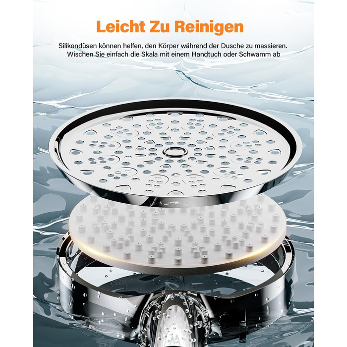 Cobbe Shower Head with Filter, High-Pressure Handheld Shower with Hose, 6 Spray Patterns Water-Saving Shower Head with 20-Layer Filtration, Shower for Hard Water, Residual Chlorine, Bacteria, Heavy Metals