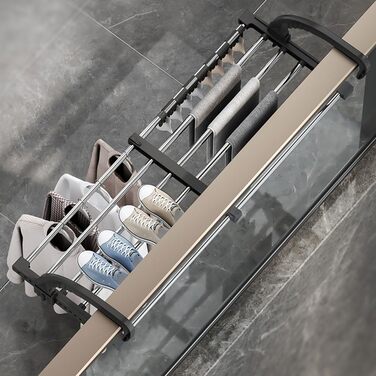 Висувна сушилка для білизни з нержавіючої сталі, турбо-тип, 6 крил, 3 рівні, для дому та вулиці, 64-110 см