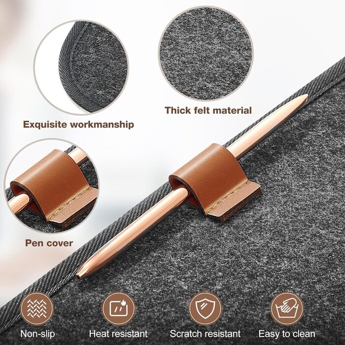 Підкладка на стіл з фетру, 100x40 см, антиковзаюча, XXL, для офісу та дому (темно-сіра)