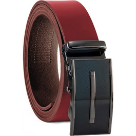 Чоловічий шкіряний ремінь Volmer ATG з автоматичною застібкою на пряжці | Ширина 35 мм, розмір пояса 125 см, регульований | Колір: бордовий
