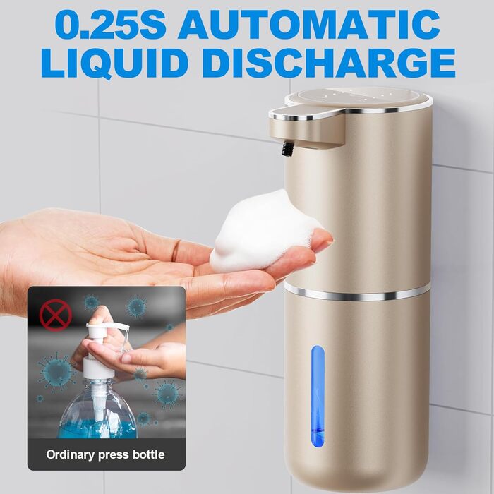 Автоматичний диспенсер для мила Amyzavls, 380 мл, USB, сенсорний, для ванної, кухні, офісу, інфрачервоний сенсор, підтримка рідкого та пінного мила