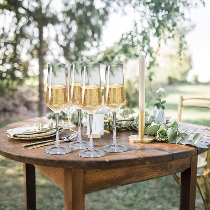 Набір келихів для шампанського ParaCity, 250 мл, 4 шт. - елегантні келихи для ігристих вин, коктейлів, подарунок на день народження, весілля, Новий рік