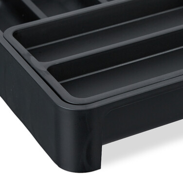 Relaxdays Extendable Cutlery Box in Black