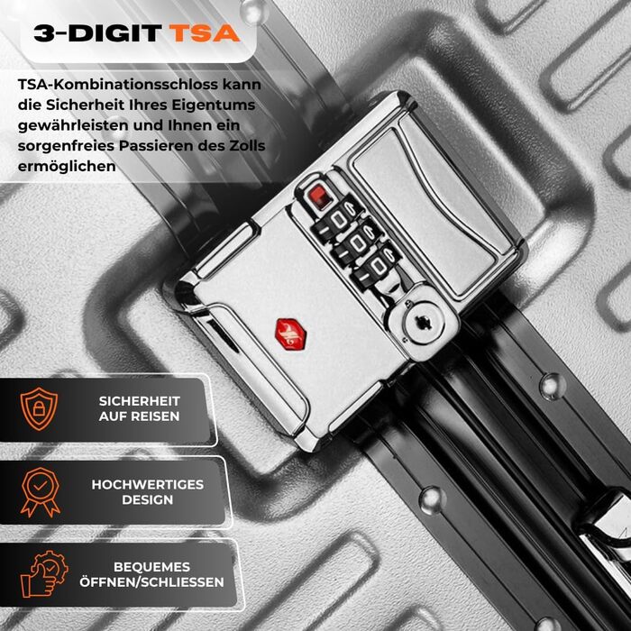 Алюмінієвий валіза It'Go M з жорсткою конструкцією, 4 колеса, ручна поклажа, срібний колір