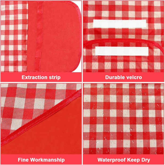Водонепроникна пікнікова ковдра WAIZHIUA 200x200 см для пляжу, кемпінгу та відпочинку на природі (червона)