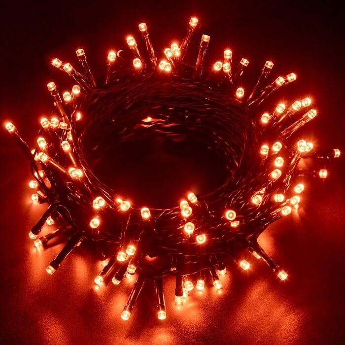 Ланцюжок прикрас Ollny з 150 LED, 15 метрів, тепле біле світло, 8 режимів, таймер, IP44, для дому та саду, вечірки, Різдва (зелений кабель)