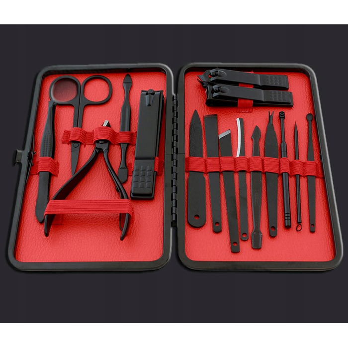 Набір інструментів для манікюру та педикюру (16 предметів), кусачки та обрізачі для нігтів