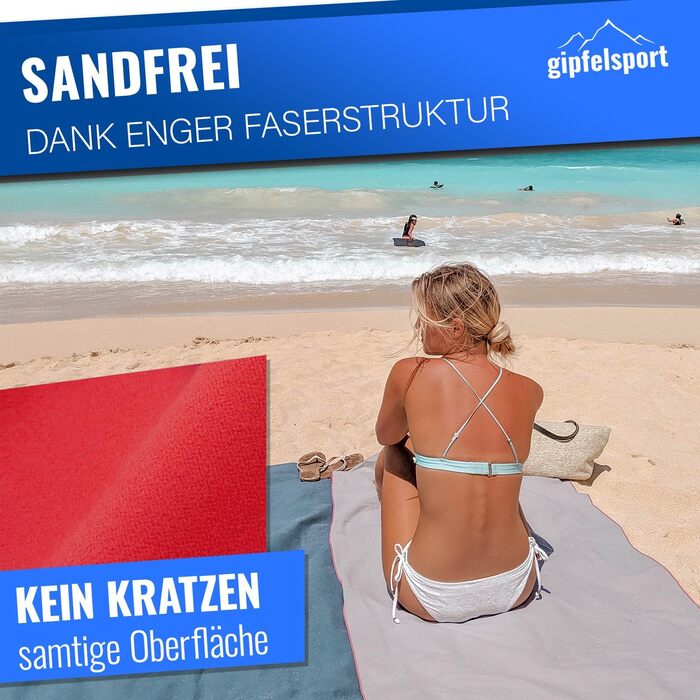 Набір мікрофібрових рушників Gipfelsport для сауни, фітнесу, спорту та пляжу. Розміри: S (80x40 см), M (110x50 см). Колір: червоний