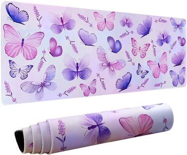 Килимок для миші з сакурою Sakura, чорний XL, великий, з квітами, 80 x 30 см, аксесуар для столу