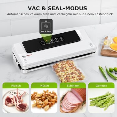 Вакуумний пакувальник Bonsenkitchen для продуктів харчування та Sous Vide, 40 пакетів у комплекті