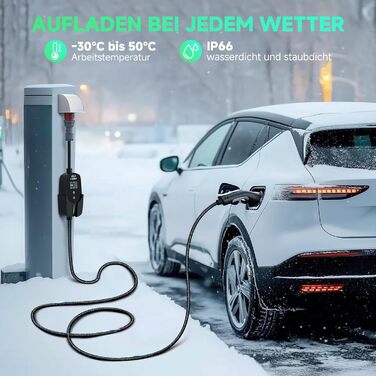 Кабель для зарядки електромобіля Type 2 Schuko, 3.68 кВт, 6.1 м, 6-16A (Чорний)