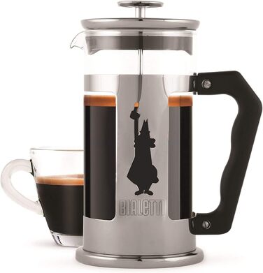 Френч-прес Bialetti Preziosa: нержавіюча сталь, скло Borosilikat, 1 л, 8 чашок