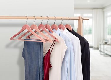 Amber Home 10-Piece 17.5-inch Cedar Wood Clothes Hangers with Non-Slip Notch, Natural Cedarwood Hangers with Round Bar for Suit, T-Shirt, Shirt, Jacket, Coat, Dress, Pants