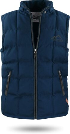 Жилет Normani Outdoor Sports з утепленням, водонепроникний, з капюшоном та шкіряним пачем (5XL, темно-синій)