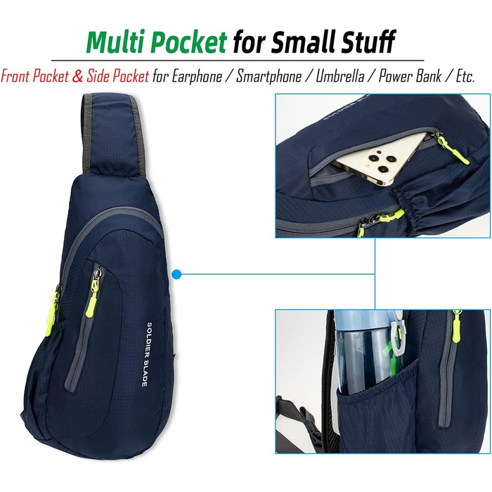 Водонепроникна нагрудна сумка-рюкзак Gisdanchz з нейлону (41*21*10 см) - для спорту, подорожей