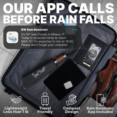 Чорний парасолька-тростина Royal Walk: штормовий, автоматичний, з дерев'яною ручкою для жінок та чоловіків