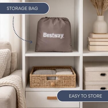 Надувний матрац Bestway TriTech XL Single з вбудованим електронасосом, 191x97x51 см, блакитний