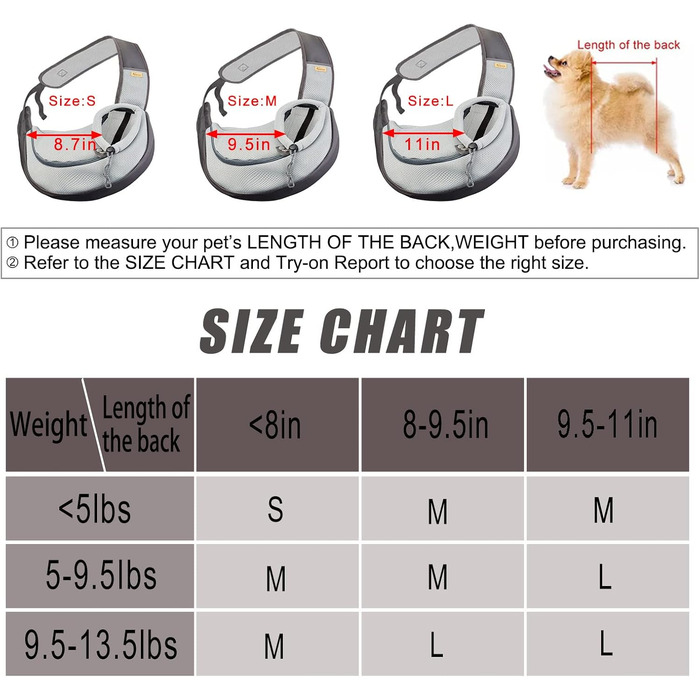Сумка-кенгуру для собак та котів Cuby Hautier, сіра, L: безпечна, з регульованим ременем та застібкою