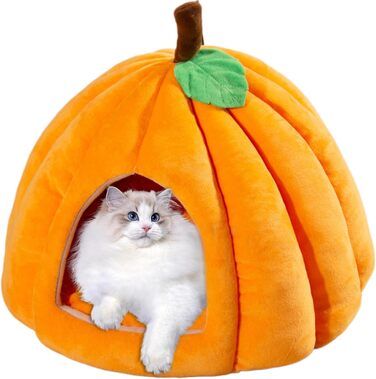 Кішка Будинок-Печера на Хелловін: Форма Гарбуза, Тепла та Зручна Печера для Кота