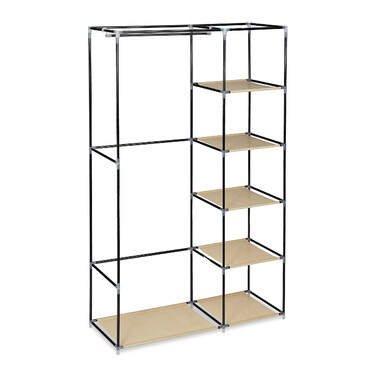 Large Fabric Storage Closet with Hanging Rod