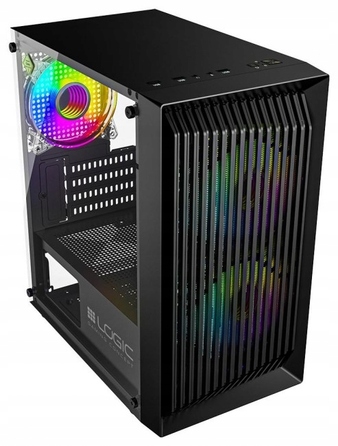 Ігровий комп'ютерний корпус Logic Atos ARGB mini, чорний, 3 вентилятори