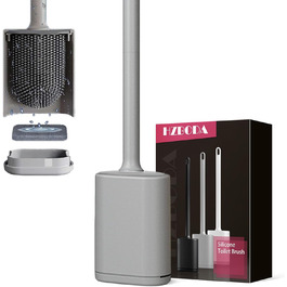 Силіконова щітка для унітазу Klobürste сірого кольору з кріпленням на стіну без свердління, швидковисихаючий тримач, настінний комплект