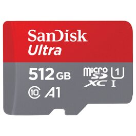 Карта пам'яті SanDisk Ultra microSDXC 512GB з адаптером SD, швидкість до 120 МБ/с, Class 10, U1, A1