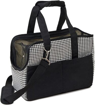 Транспортна сумка для собак і котів до 5 кг – чорна, з верхньою відкриваємою частиною, дихаюча, складна, з плечовим ременем, сертифікована для перевезення в літаку