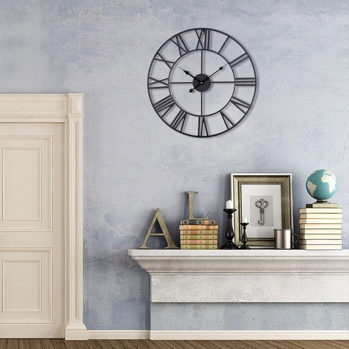 ACCSHINE Wall Clock Large No Ticking Noise Silent 40cm Roman Numerals Quartz Battery Operated Wall Clock Easy to Read for Living Room Kitchen Bedroom Office School