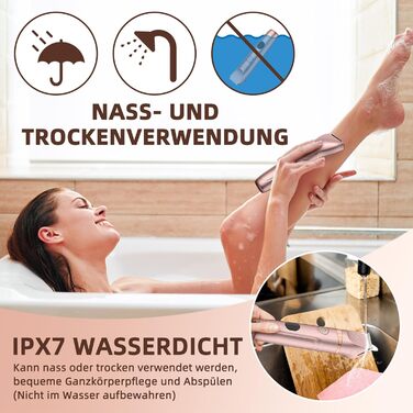 Електричний тример для бікіні Lady Shaver 3-в-1 для жінок: ноги, тіло, інтимна зона. Безпечний для чутливої шкіри. Rose Gold