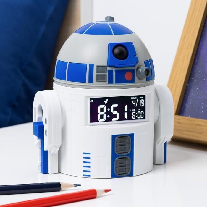 R2D2 Alarm Clock - Officially Licensed Star Wars Merchandise, with R2D2 sounds, perfect decoration for Star Wars fans with an alarm timer, powered by USB