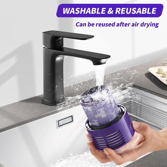 Комплект HEPA-фільтрів для пилососа Dyson V10 (SV12, Cyclone, Absolute, Animal, Total Clean), 4 шт. з щіткою для чищення