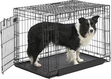 Кія MidWest Homes for Pets Ovation Modell 1924 - переносна будка для собак, чорна, для маленьких порід, з роздільником, захистом підлоги, витривала