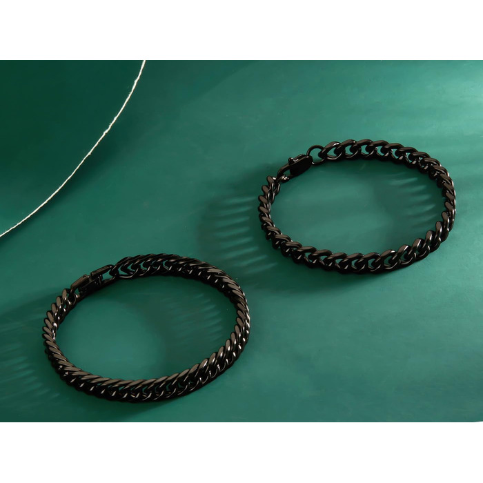 Чоловічий браслет XIANNVXI з нержавіючої сталі, золотий та чорний, 8 мм, 19/21/23 см (набір)