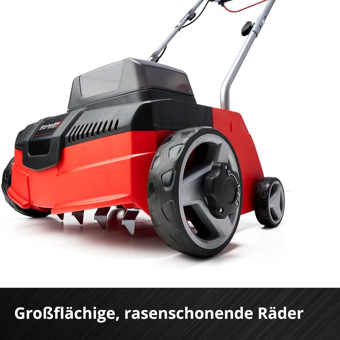 Einhell Battery-Powered Scarifier-Aerator GC-SC 36/31 Li-Solo Power X-Change (Lithium-Ion, 36 V, 31 cm working width, 3-in-1 combo, ball-bearing roller with 8 blades, without battery and charger)