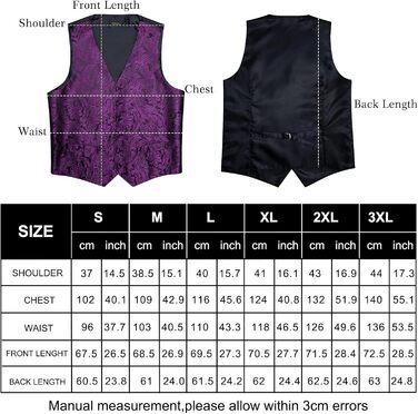 Костюмний жилет DiBanGu для чоловіків, 5 шт. (жилет, краватка, метелик, нагрудна хустинка, запонки) S-3XL, 22-lila Blumen XL