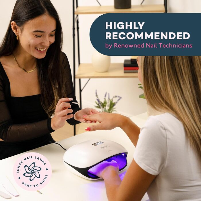 Лампа SUNUV для гель-лаку UV LED, сушарка для нігтів з 4 таймерами, LCD дисплеєм, інфрачервовим сенсором та подвійною швидкістю сушіння, колір Rose (чорний)