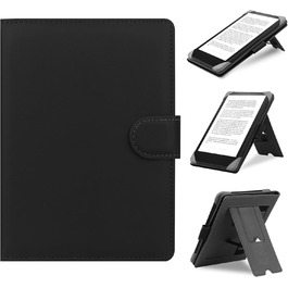 Чохол для Kindle, Kobo, Pocketbook, Tolino, Sony eReader (6.8'') - шкіряний, зі стійкою, чорний