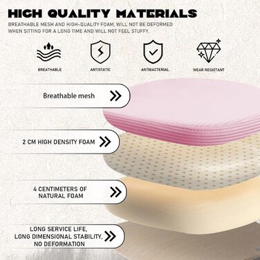 Ергономічне крісло для офісу та дому з регульованими підлокітниками, підтримкою попереку, регульованою висотою та спинкою, що нахиляється до 130°, рожеве